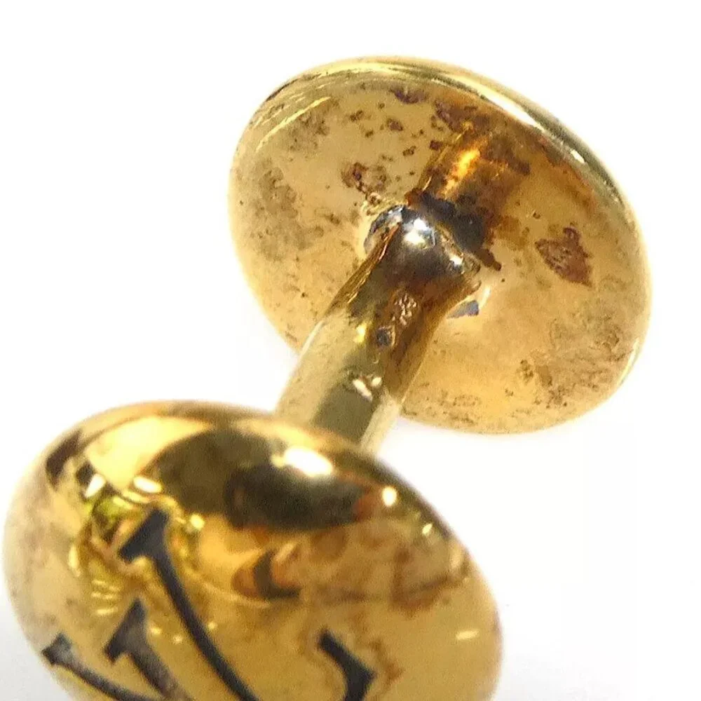 Auth LOUIS VUITTON Cufflinks Gold Metal M30974 -